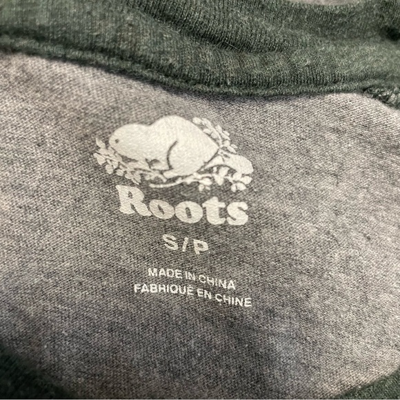 Roots Long Sleeve Raglan Tee Green Gray Plaid Women’s Small - Picture 5 of 7